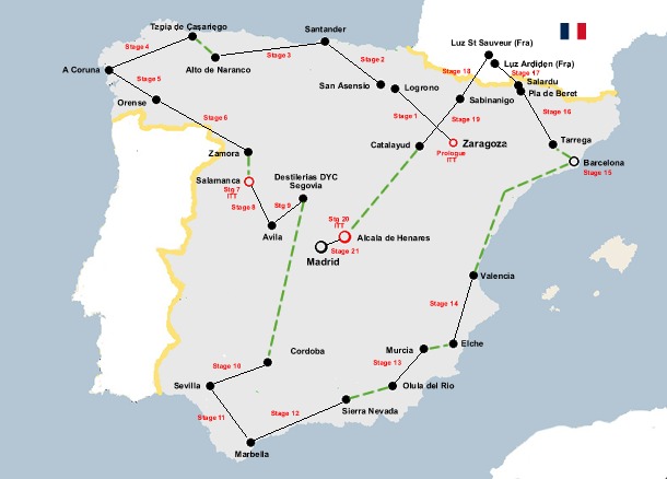 Vuelta a Espana 1995 Map